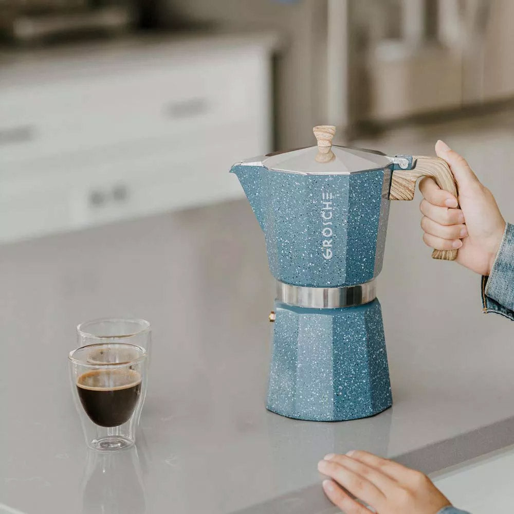 Café Rosco - Torréfacteur artisanal en  Corse - café de spécialité - cafetière italienne - cafetière bleue - moka